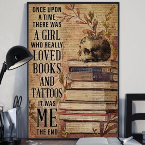 A Girl Who Really Loved Books And Tattoos Poster