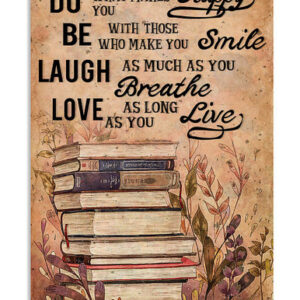 Book Laugh Love Live | Best gift for readers |  Poster Wall Art Home Decor