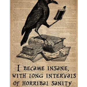 Books Lover I Became Insane With Long Intervals Of Horribal Sanity Books Reader Poster