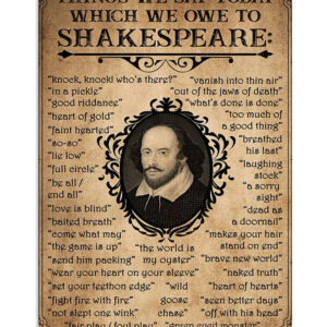 Books Lover Things We Say Today Which We Owe To Shakespeare Books Reader Poster