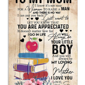 To My Mom From Son Books | Poster Wall Art Home Decor|Best Mother's Day Gift