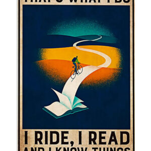 Cycling Mountain Biking Riding And Reading Books Poster