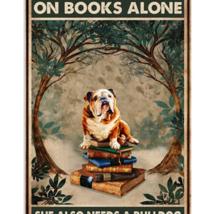 English Bulldog Woman Loves Books And Bulldog Gift For British Bulldog Puppies Lover Poster