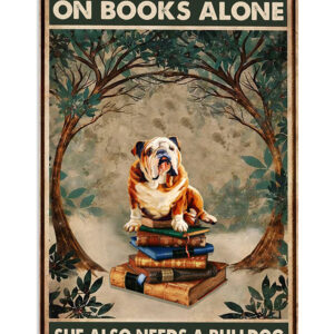 English Bulldog Woman Loves Books And Bulldog Puppies Lover Poster