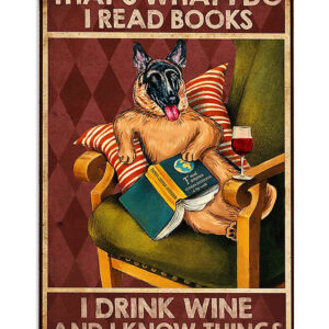 German Shepherd Books Wine Know Things Shepherd Mom Dad Poster