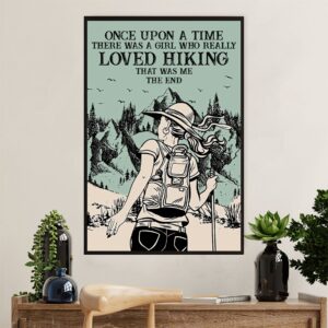 Hiking Poster Prints | Girl Loves Hiking | Wall Art Gift for Hiker