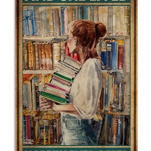 Librarian And She Lived Happily Ever After Poster, Books Lovers Vintage Poster, Books Reader Gift