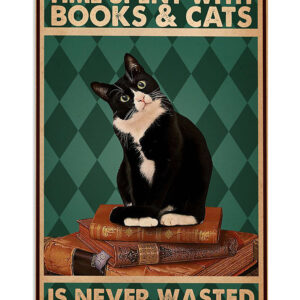 Loves Books And Cats Cat Kitties Lover Poster