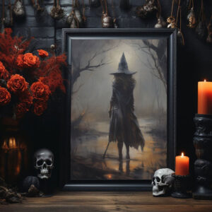 Witch In The Forest Poster, Witch Print, Witch Poster, Spooky Art, Dark Academia, Witch Ghost, Halloween Decor,Halloween Poster - Best gifts your whole family