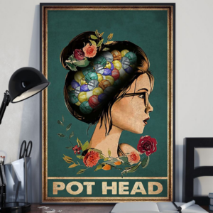 Yarn Knitting Crochet Girl Poster Pot Head Vintage Room Home Decor Wall Art Gifts Idea